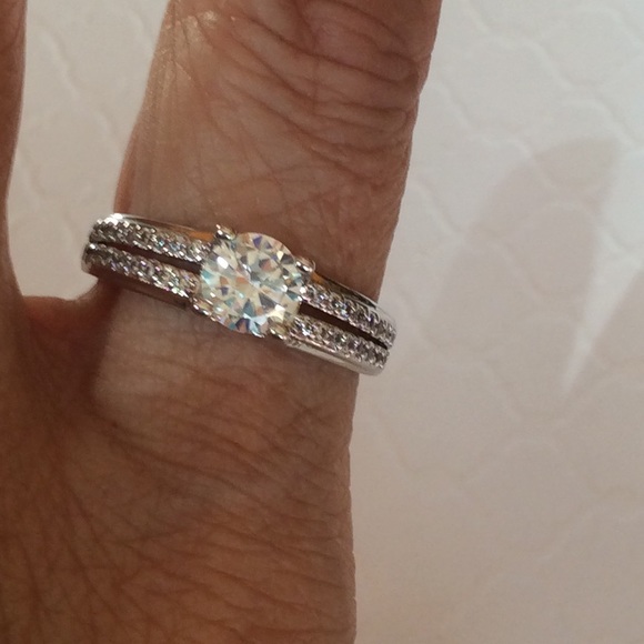 18k GP Diamond Engagement Ring Stamped - Picture 7 of 10